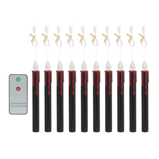 Black & Red Dripping LED Hanging Candles, 10ct. by Ashland®